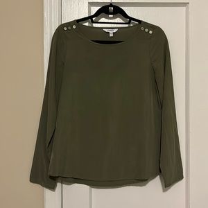 Express Green Button Blouse
